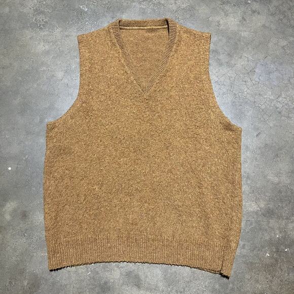 Vintage 60s Orange Acrylic/Mohair Blend Sweater Vest - Picture 1 of 3